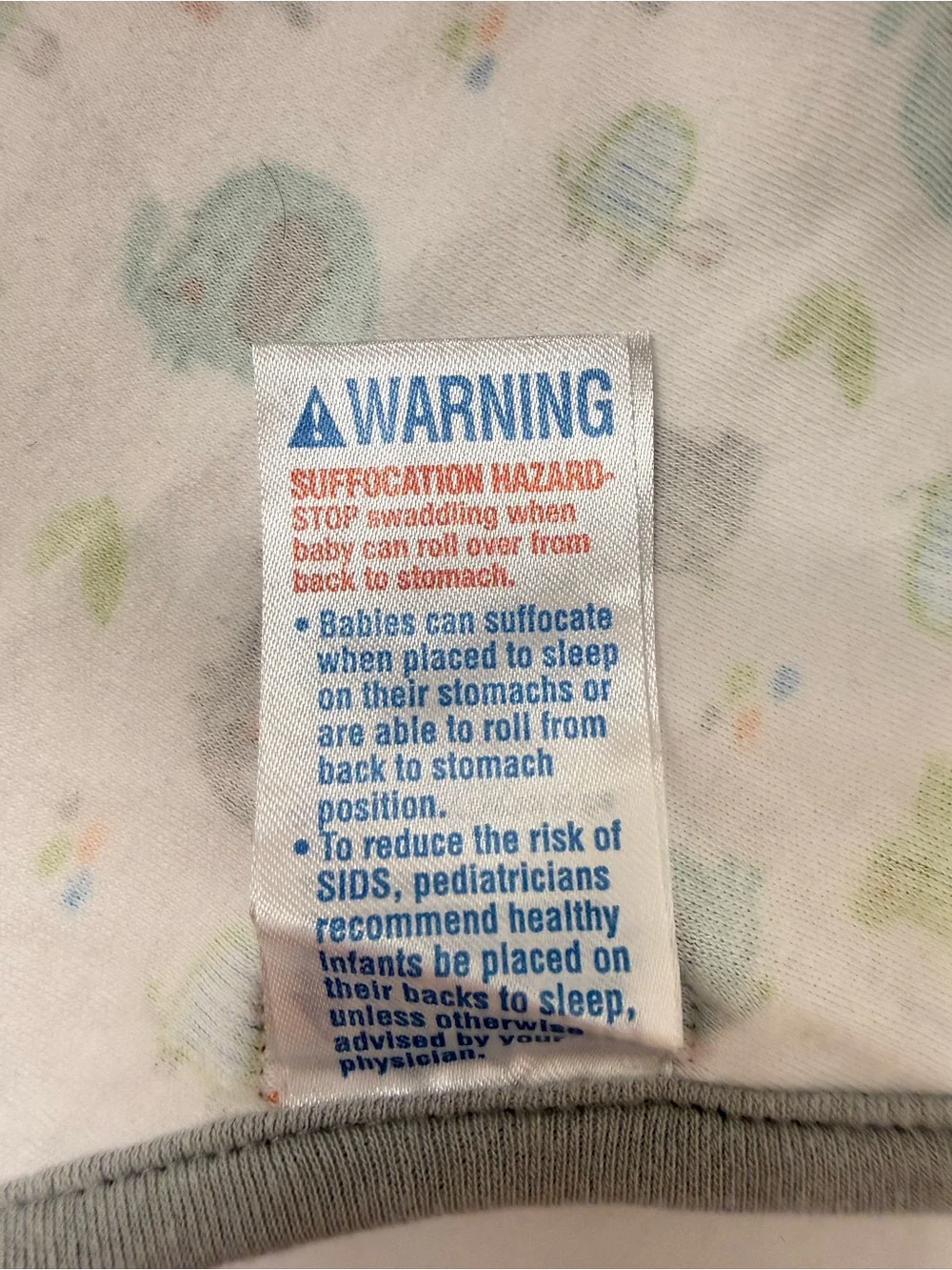 SwaddleMe Baby Swaddle - White with Teal, Gray & Lime Animal Print